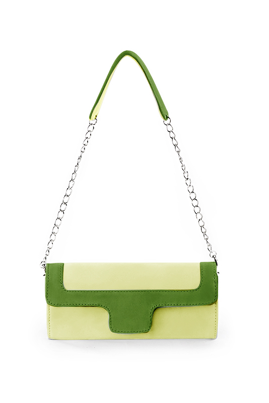 Pistachio green women's dress clutch, for weddings, ceremonies, cocktails and parties. Top view - Florence KOOIJMAN